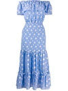 RIXO LONDON RIXO PRINTED QUEENIE DRESS - BLUE