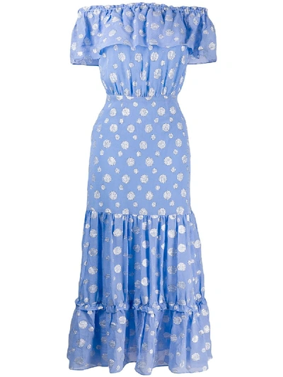 Rixo London Rixo Printed Queenie Dress - Blue