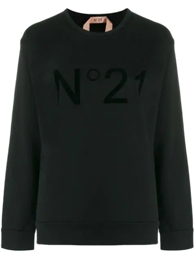 N°21 Black Logo Cotton Sweatshirt