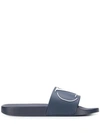 Valentino Garavani Logo Pool Slides In Blue