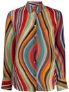 Ps By Paul Smith Swirl-print Silk Shirt In Red