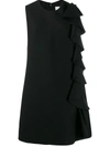 VALENTINO RUFFLE DETAIL SHIFT DRESS