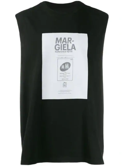 Maison Margiela 文字印花背心 - 黑色 In Black