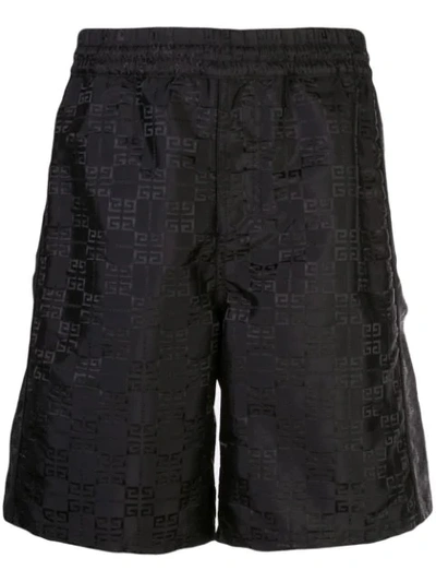 Givenchy Logo提花科技织物短裤 In Black