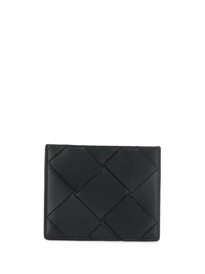 Bottega Veneta Intrecciato Leather Card Case In Black