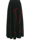 VALENTINO VLOGO PRINT PLEATED SKIRT