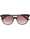 GUCCI GUCCI EYEWEAR TORTOISESHELL-EFFECT SUNGLASSES - BROWN