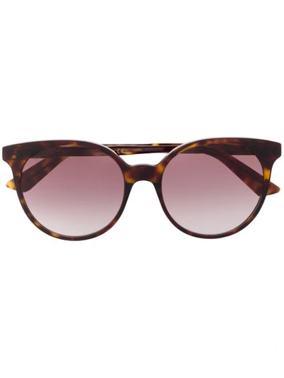 Gucci Eyewear 玳瑁效果镜框太阳眼镜 - 棕色 In Brown