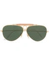 Ray Ban Aviator Sunglasses In Gold