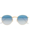 Ray Ban Round Frame Sunglasses In Gold
