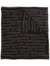 FERRAGAMO SALVATORE FERRAGAMO CHAIN PRINT SCARF - 黑色