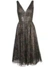 MARCHESA NOTTE SEQUINNED V-NECK GOWN