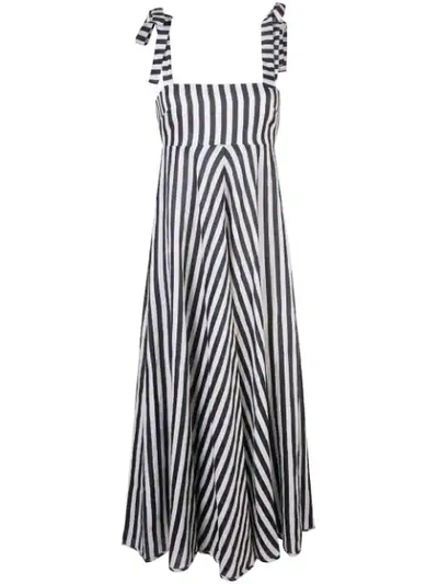 Zimmermann Honour Sleeveless Linen Chevron Maxi Dress In Multi