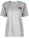 Comme Des Garçons Play Embroidered Heart T-shirt In Grey