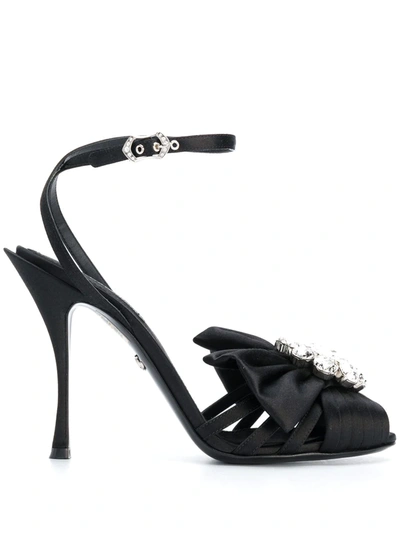 Dolce & Gabbana 110mm Crystal-embellished Sandals In Black