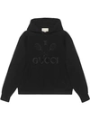 GUCCI GUCCI GUCCI连帽套头衫 - 黑色