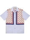 GUCCI OXFORD COTTON AND SILK BOWLING SHIRT