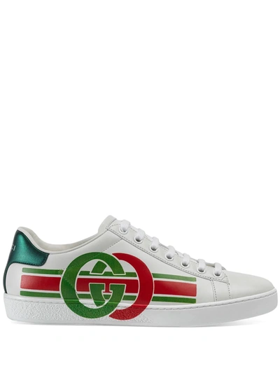 Gucci Women's Ace Trainer With Interlocking G In White