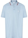 BURBERRY ICON STRIPE PLACKET COTTON PIQUÉ POLO SHIRT