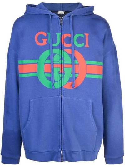 Gucci G交扣标志印花套头衫 - 紫色 In 4804 Blue