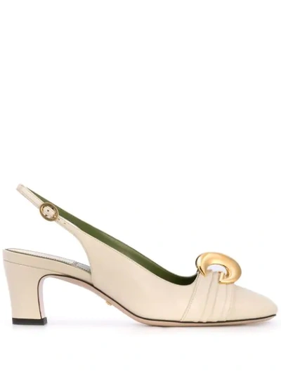 Gucci Usagi 55mm Leather Slingback Pumps In White