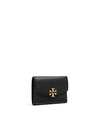 Tory Burch Kira Mixed-materials Medium Flap Wallet In Black