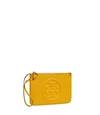 Tory Burch Perry Bombe Medium Leather Wristlet In Daylily