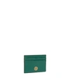 Tory Burch Robinson Card Case In Malachite