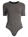 MICHAEL KORS Striped Crewneck Bodysuit