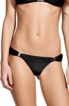 Vix Swimwear Ella Beaded Side Solid Bikini Bottom In Black