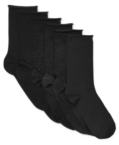 Polo Ralph Lauren Women's 6 Pack Roll-top Trouser Socks In Black Assorted
