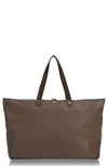 TUMI VOYAGEUR JUST IN CASE PACKABLE NYLON TOTE - BROWN,110042-T315