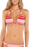 Vix Swimwear Bia Bikini Top In Light Pink Stripe