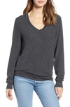 Wildfox Deep V-neck Baggy Beach Jumper Pullover In Lead