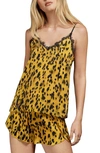 Anine Bing Golden Leopard Silk Charmeuse Camisole In Multi