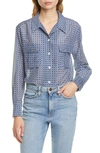 EQUIPMENT VIDELLE CANE PATTERN COTTON & SILK SHIRT,19-2-005179-TP02934