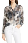 EQUIPMENT SIGNATURE BOTANICAL PATTERN SILK GEORGETTE SHIRT,19-2-005267-E035