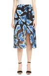 ALICE AND OLIVIA LUMI TIE WRAP MIDI SKIRT,CC905B60308