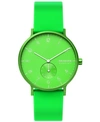 Skagen Aaren Kulor Neon Silicone Strap Watch 41mm In Green