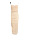 19:13 Dresscode Woman Midi Dress Beige Size 6 Polyamide, Elastane In Neutral