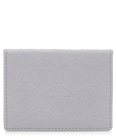 Liberty London Travel Card Holder In Iphis Embossed Leather In Grey
