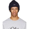 NOAH NOAH NYC NAVY CORE LOGO BEANIE