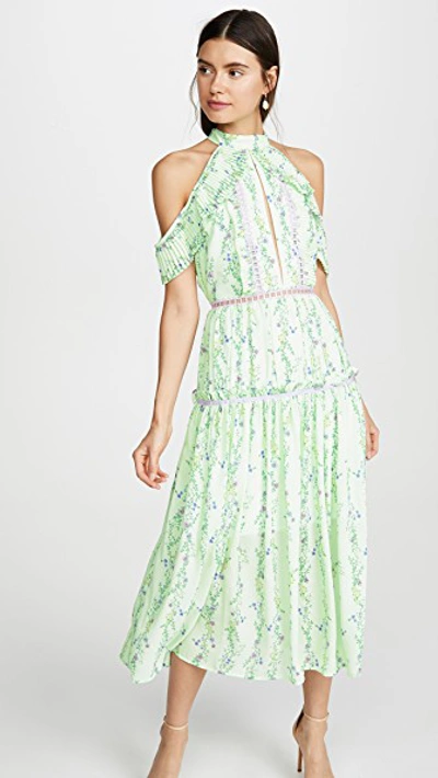 Glamorous Apple Linear Floral Crepe Dress In Apple Floral