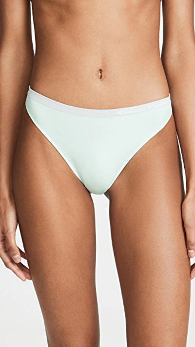 Calvin Klein Underwear Pure Seamless Thong In Elysian Green