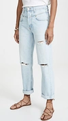 Re/done '90s Distressed Straight Leg Jeans In Light Breakdown