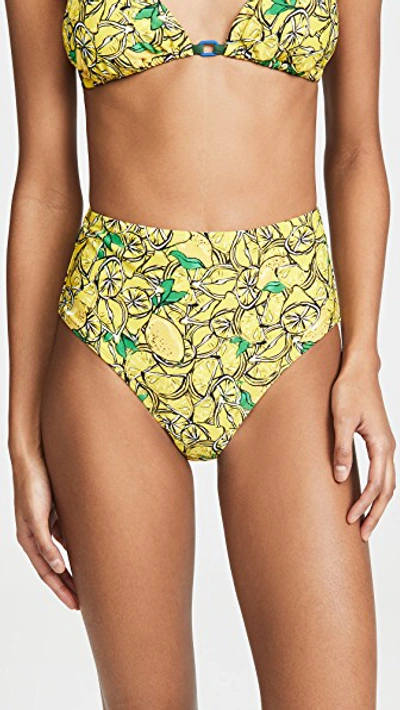 Diane Von Furstenberg Kiana Bikini Bottoms In Lemons Small Sulphur Multi