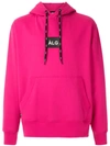 ÀLG ÀLG LOGO PATCH OVERSIZED HOODIE - PINK