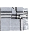 BURBERRY BURBERRY GIANT CHECK CASHMERE SCARF - 蓝色