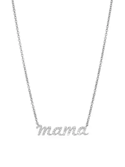 Adriana Orsini Rhodium-plated Sterling Silver & Cubic Zirconia Pavé Mama Necklace