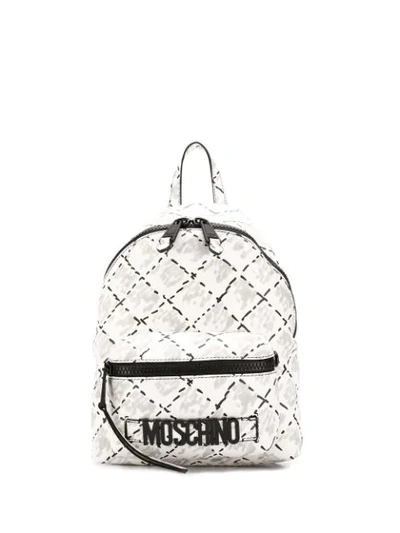 Moschino Printed Backpack - 白色 In White